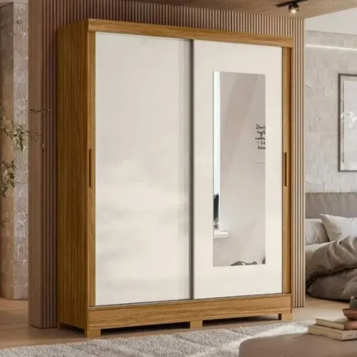 Guarda Roupa Casal 2 Portas 2 Gavetas com Espelho FAZEMOS ENTREGAS