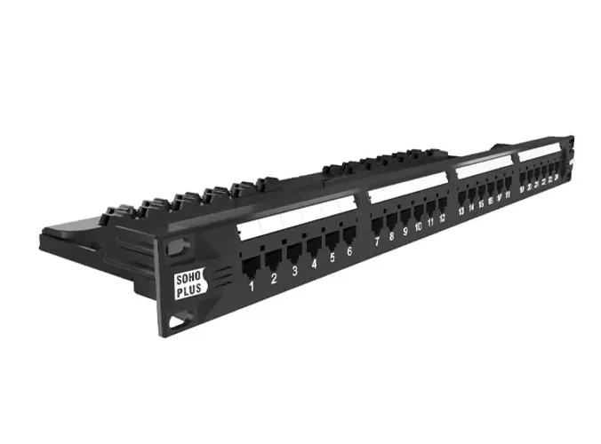 Patch Panel Cat.5e T568a/B 24p Rohs 35050401 C/ Guia de Cabos - Sohoplus