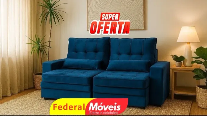Sofá 2 Lugares Retrátil e Reclinável 2,20m Novo - Qualidade e Estilo em um Só Produto!