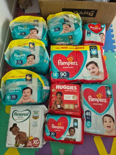 Kit fralda pampers - vários tamanhos