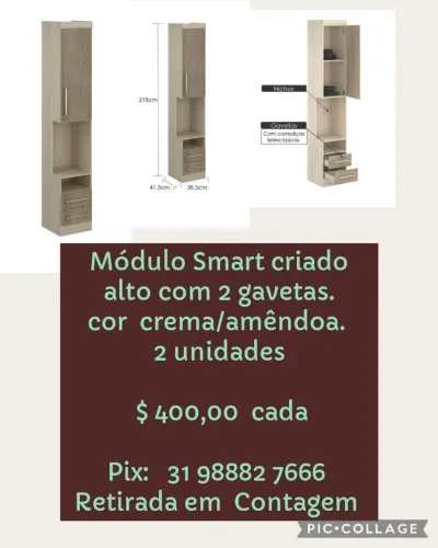 Módulo Smart criado alto c/2 gavetas