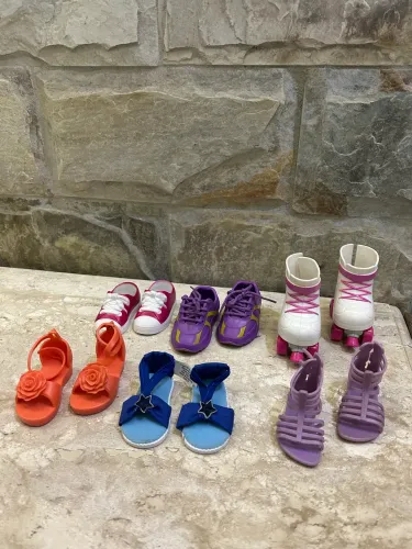 kit 6 pares de sapatos para boneca my life as