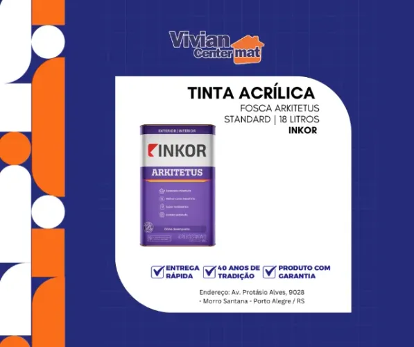 Tinta Acrílica Fosca Arkitetus Standard 18 Litros Inkor