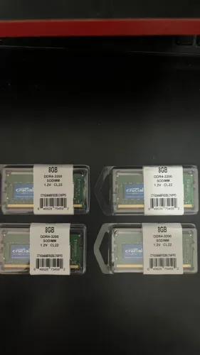 Memória RAM Notebook 8GB DDR4 3200MHz Crucial - Lacrada na Caixa