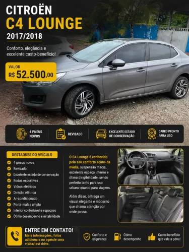 Citroen C4 Lounge Origine 1.6 Turbo Flex Aut. 2018