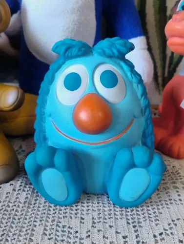 Monstro azul sesame street de vinil década de 70 brinquedo antigo