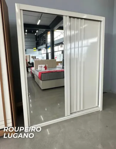 Guarda Roupa Solteiro, espelho inteiro, 100% MDF