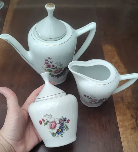 Jogo De Chá E Café Porcelana Antiga Cidamar Jundiaí - Trio De Serviço Anos 50/70