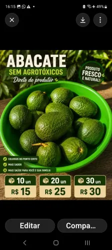Abacate sem agrotóxicos