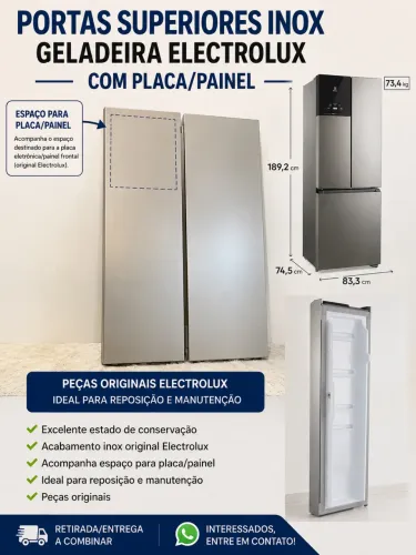 VENDO 02 PORTAS DE REFRIGERADOR ELETROLUX SEMI NOVA EM PERFEITO ESTADO NA EMBALAGEM  