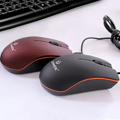 Mouse Óptico Básico Com Fio Usb Lehmox Ley-1512 Cor Vermelha ou Preta