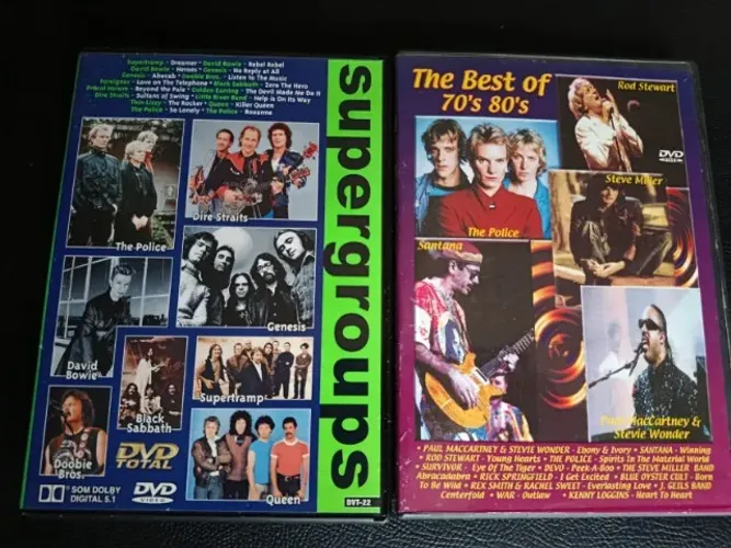 2 Dvd's Supergroups (Dire Straits,Police,Queen,etc) + The best of 70's 80's (Survivor,etc)