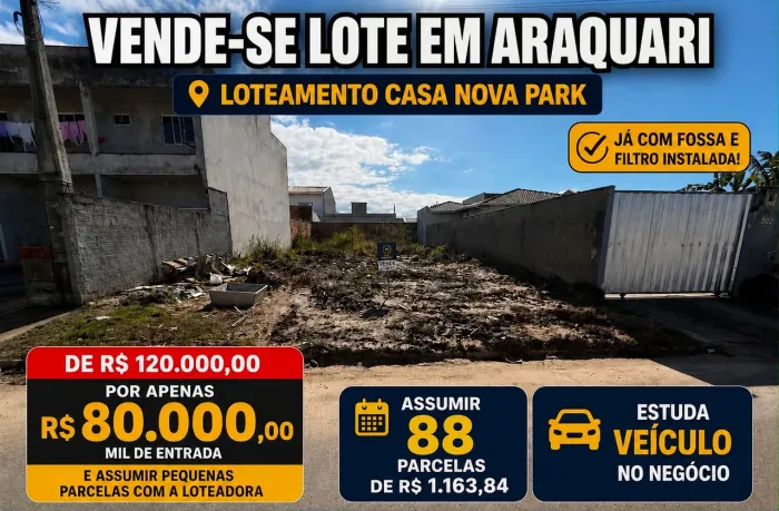 Vende-se terreno pronto para construir