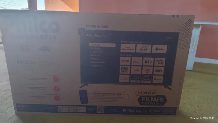 Caixa de tv vazia de 58 polegadas