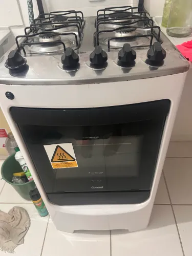 Fogão Consul 4 Bocas com Mesa em Inox - Excelente Estado