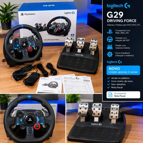 Logitech G29 Driving Force - Volante + Pedais - Estado de Novo
