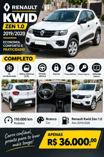 Renault Kwid Zen 1.0 Flex 12V 5P Mec. 2020