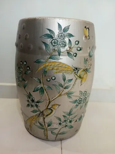 Banco Oriental de Cerâmica 45cm - Decorativo