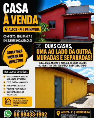 Oportunidade: 2 casas no mesmo terreno, separadas por muro