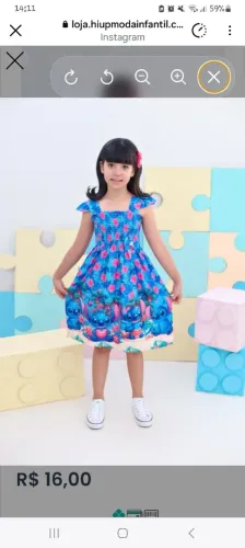 Vestido infantil Stich azul
