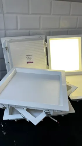 6x Luminária Plafon Embutir Recuado 30x30cm Led 25W 4000k Save Energy