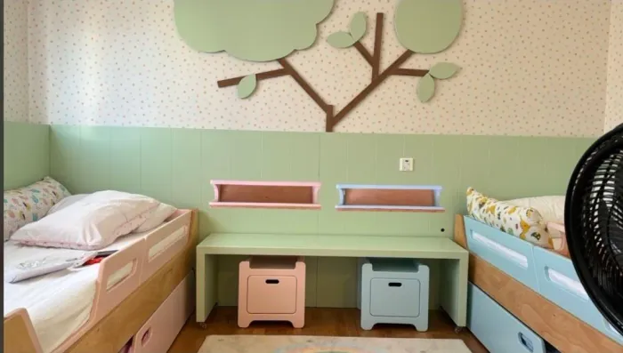 Árvore decorativa 3d e cabideiro infantil