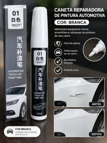 Caneta Reparadora de Pintura Automotiva - Branca