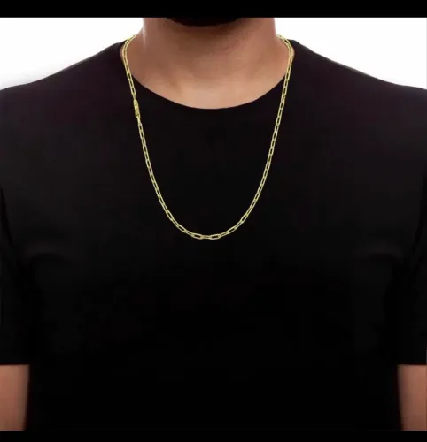 Cordão Masculino Corrente 4,5mm Banhado a ouro 18k Folheado Dourado