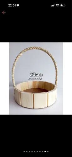 Cestas de madeira com alça para presentes, daminhas ou decorações 20cm