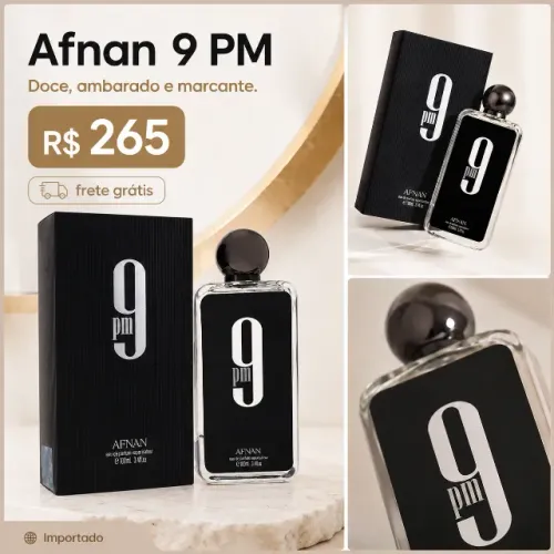 AFNAN 9PM NOVO, LACRADO, FRETE GRÁTIS