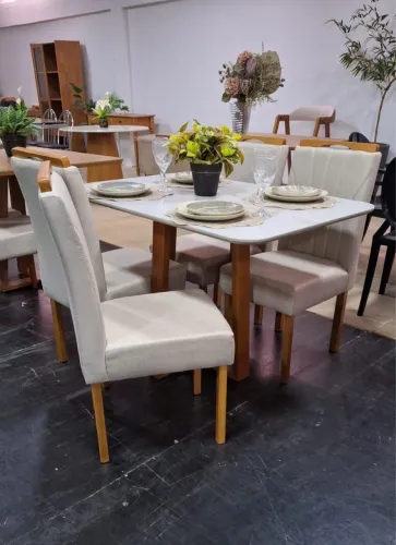Conjunto mesa de jantar com 4 cadeiras - MEDIDAS 120x80