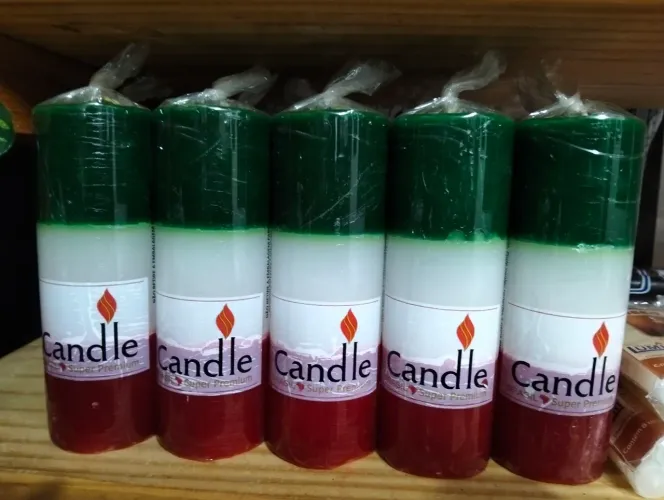 Velas tricolor /São Jorge 12 unidades