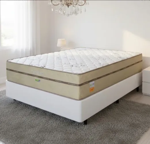 Colchão Casal Viena Comfort D28 30 cm + Base Box Branca