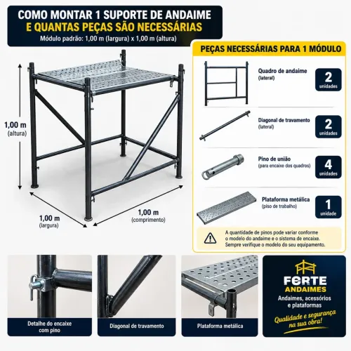 Andaimes chapa 14 e 16 padrão fábrica