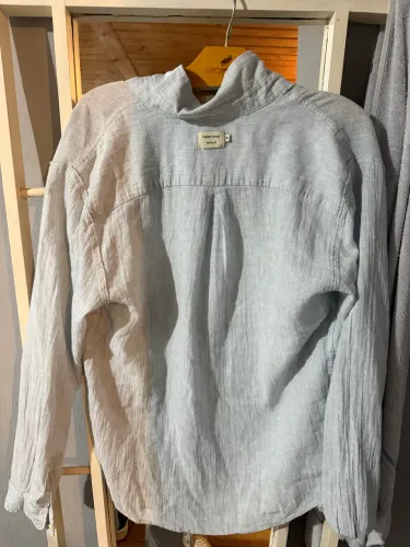 Camisa linho azul bebê
