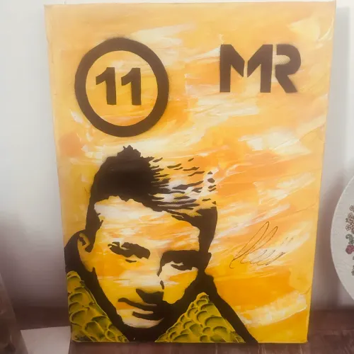 Arte Pintura assinado jogador Marco Reus