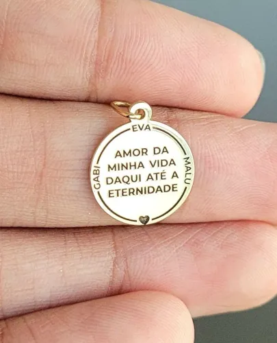 Medalha Personalizavel P. Ouro 18k