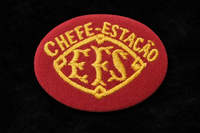 Distintivo de quepe de chefe de estação da Sorocabana 