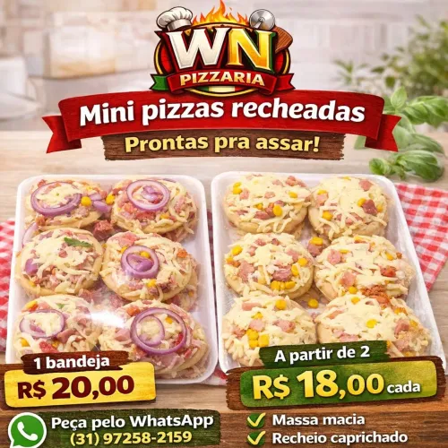 Mini pizzas , pizzas brotinho pre assada e somente a massa pré assada 