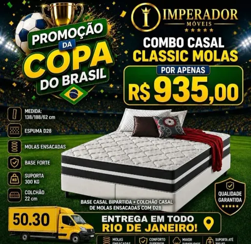 Cama Casal Completa D28 - Direto da Fábrica