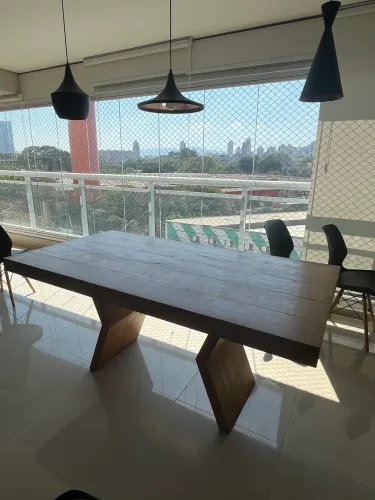 Mesa de madeira demolição 6 lugares 