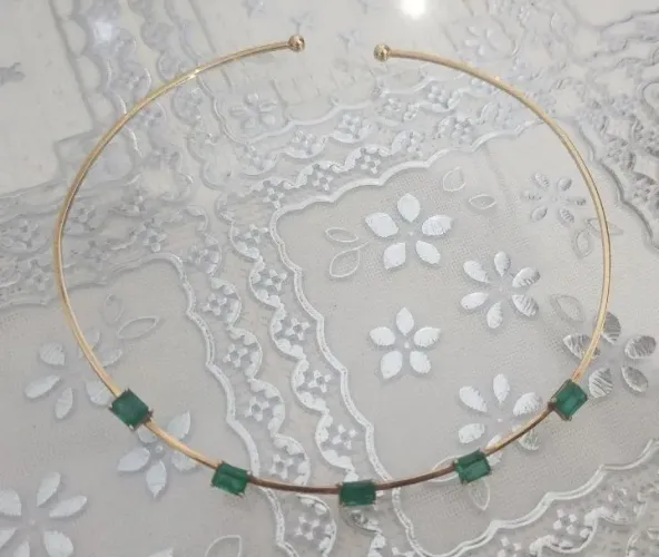 Colar Ouro 18K Esmeraldas