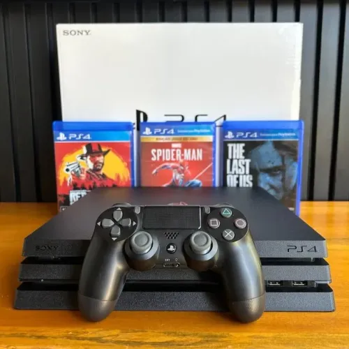 PS4 Pro 1TB Impecável Com 3 Meses de Garantia e Jogo Incluso