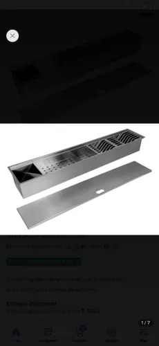 Canal Úmido Organizador Calha + Tampa Aço 304 Cozinha Tubrax
