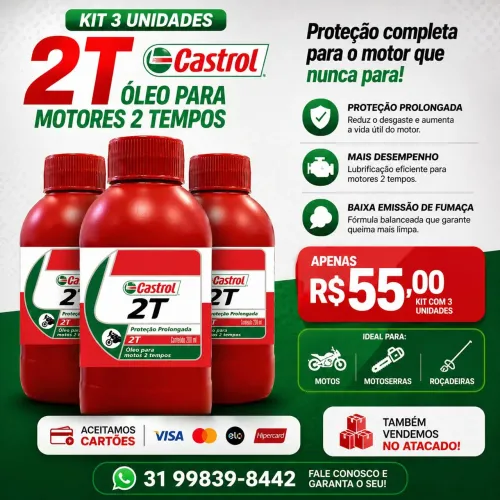 Kit 3 Unid Óleo 2T Castrol 200ml