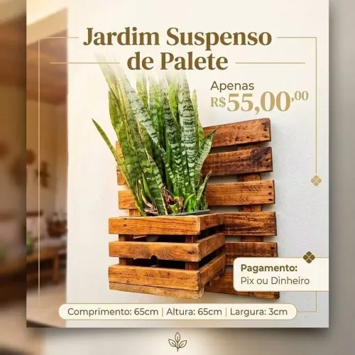 Jardim suspenso palete