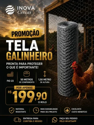 Tela zincada para cercamento