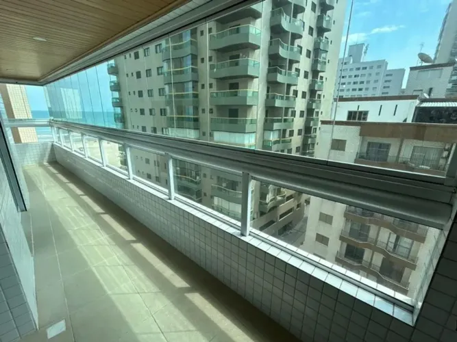 Apartamento Mobiliado, vista para mar, varanda gourmet, 3 quartos em Aviação - Praia Grand