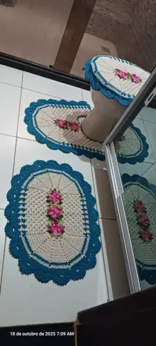 Conjunto de banheiro em crochê