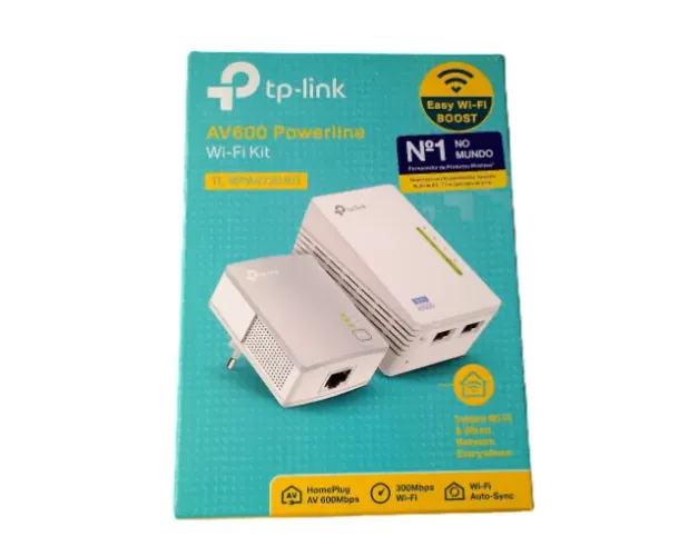 Repetidor De Sinal Wi-fi Powerline TP-Link AV600 TL-WPA4220Kit Rede Elétrica - Seminovo - 